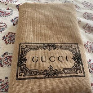 Gucci Natural Burlap Dust Bag with Black Logo